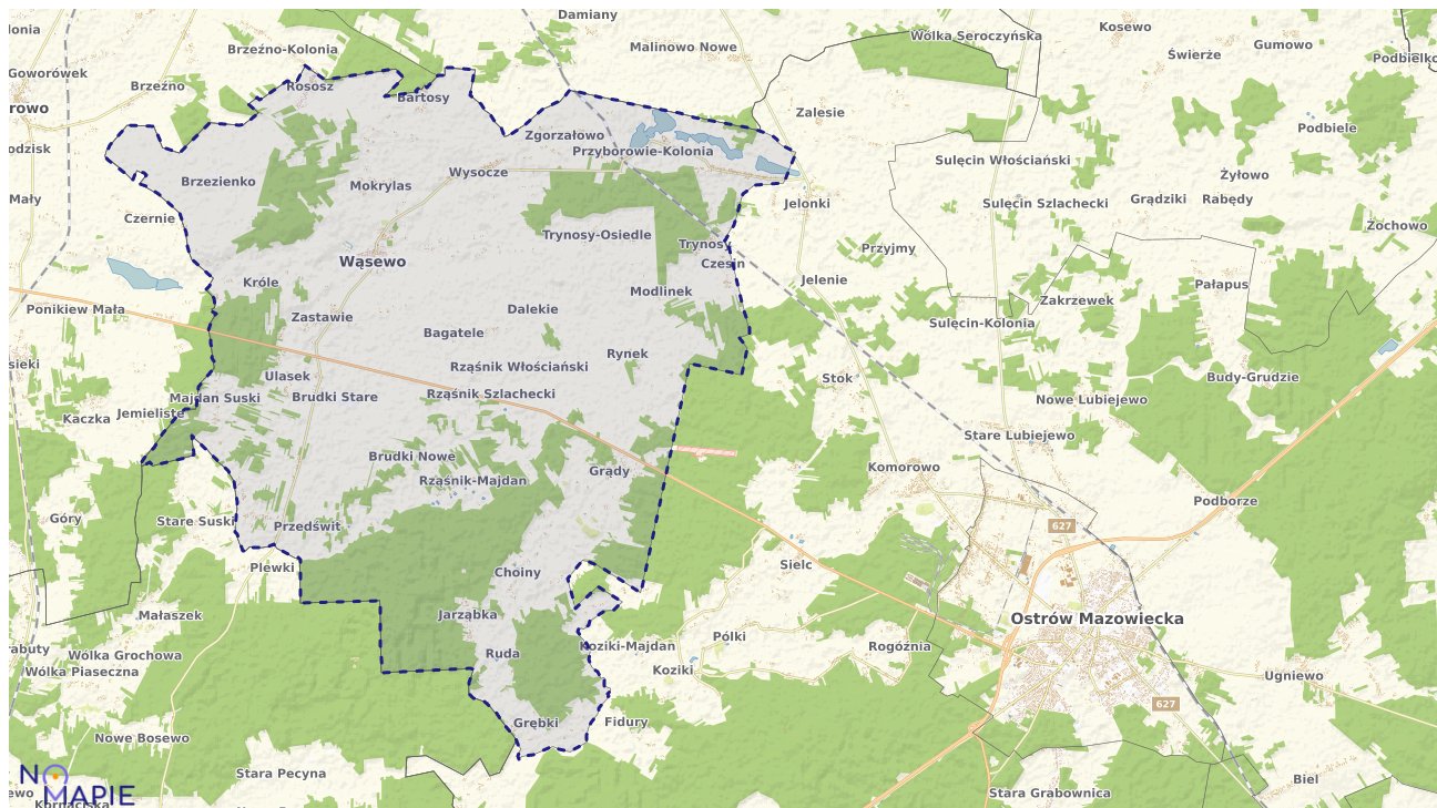 Mapa wyborów do sejmu Wąsewo