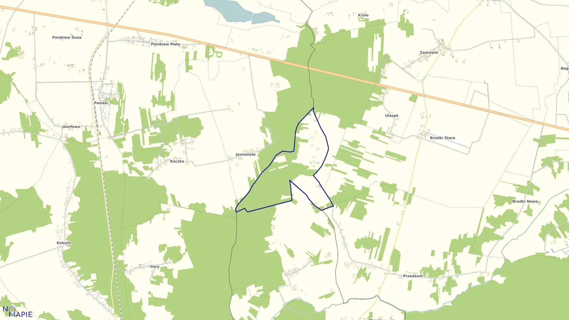 Mapa obrębu Majdan Suski w gminie Wąsewo